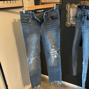 Distressed Blue Jeans